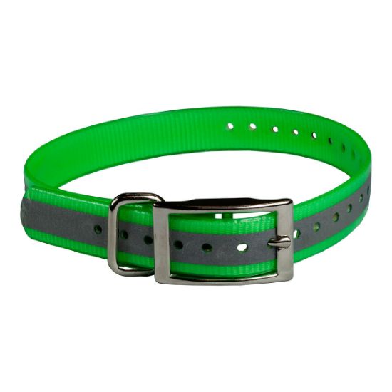 Picture of The Buzzard's Roost Reflective Collar Strap 1" Green 1" x 24"