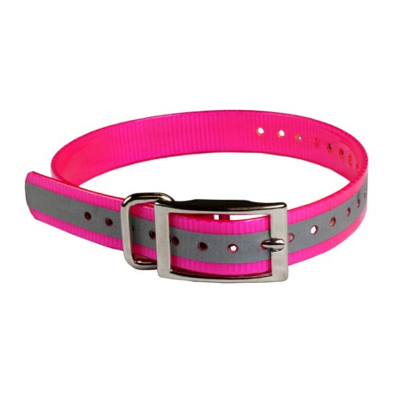 Picture of The Buzzard's Roost Reflective Collar Strap 1" Pink 1" x 24"