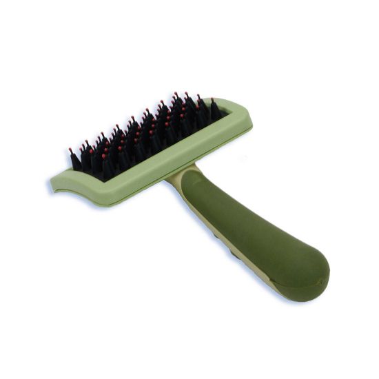 Picture of Safari Nylon Coated Tip Dog Brush for Shorthaired Breeds Green 6.75" x 4" x 1"
