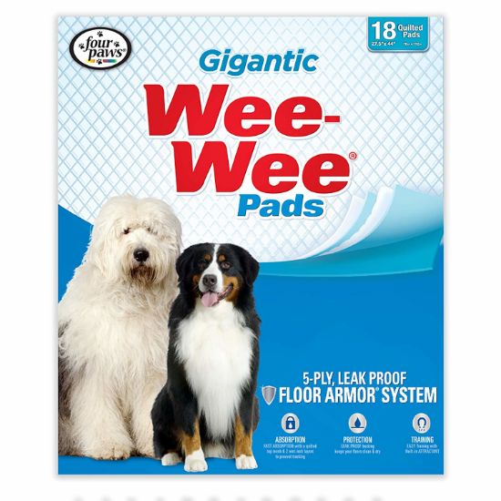 Picture of Four Paws Wee-Wee Pads 18 pack Gigantic White 27.5" x 44" x 0.1"