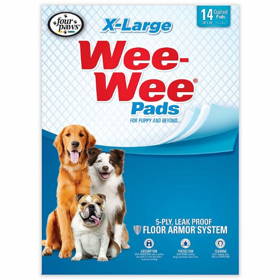 Picture of Four Paws Wee-Wee Pads 14 pack Extra Large White 28" x 34" x 0.1