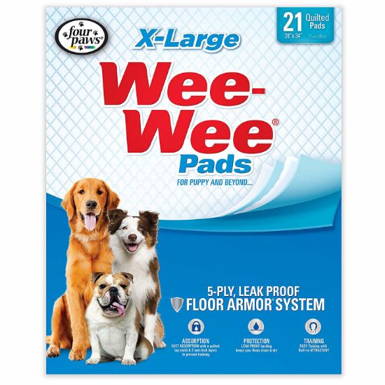 Picture of Four Paws Wee-Wee Pads 21 pack Extra Large White 28" x 34" x 0.1