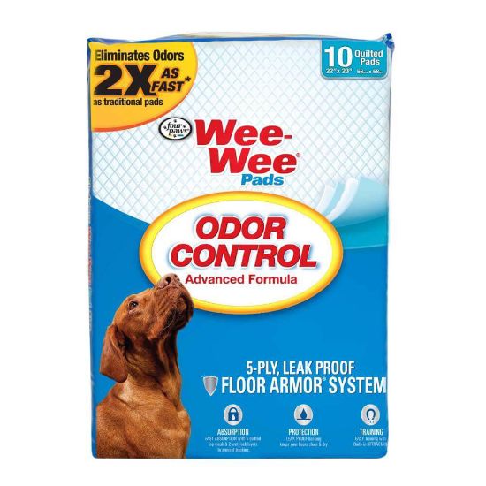 Picture of Four Paws Wee-Wee Odor Control Pads 10 count White 22" x 23" x 0.1"