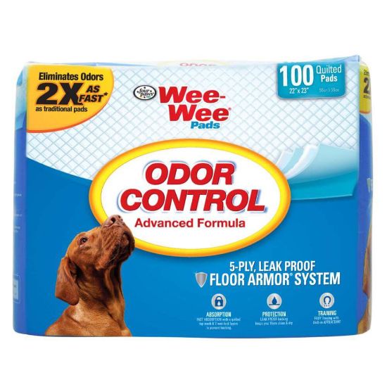 Picture of Four Paws Wee-Wee Odor Control Pads 100 count White 22" x 23" x 0.1"