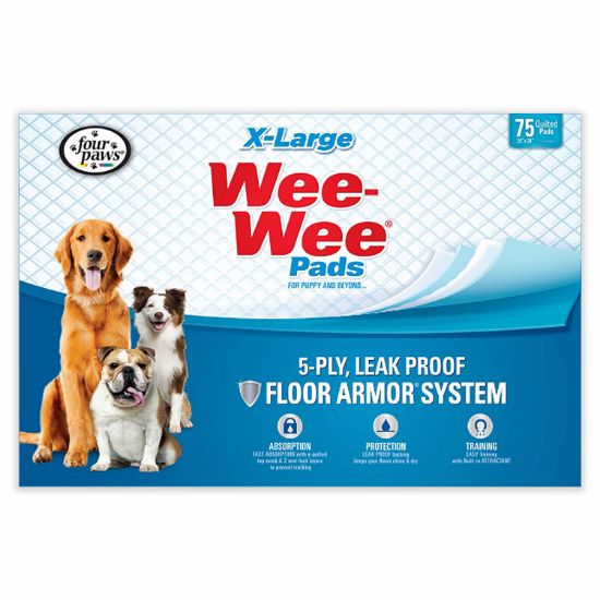 Picture of Four Paws Wee-Wee Pads 75 pack Extra Large White 28" x 34" x 0.1