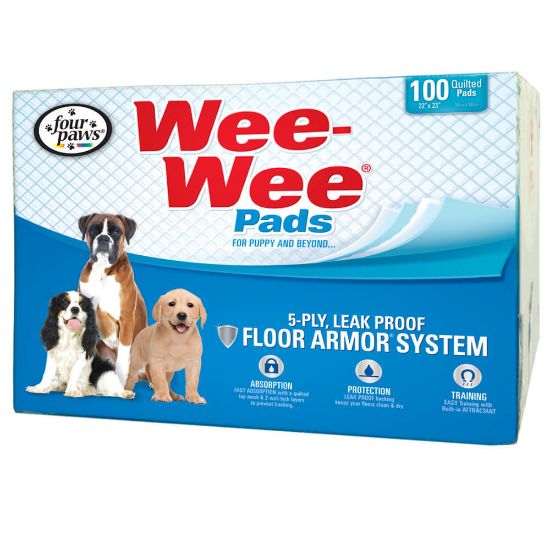 Picture of Four Paws Wee-Wee Pads 100 pack White 22" x 23" x 0.1"
