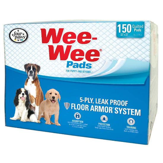 Picture of Four Paws Wee-Wee Pads 150 pack White 22" x 23" x 0.1"