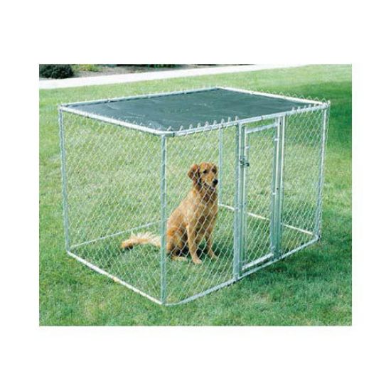 Picture of Midwest Chain Link Portable Dog Kennel Silver 72" x 48" x 48"