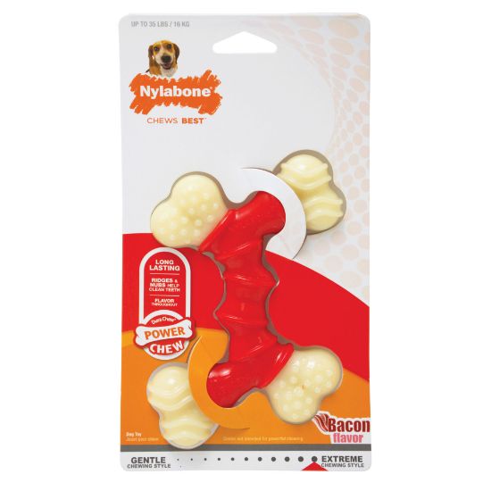 Picture of Nylabone Power Chew Double Bone Bacon Chew Toy Wolf