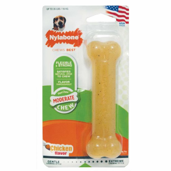 Picture of Nylabone Moderate Chew Dog Chew Toy Chicken Wolf
