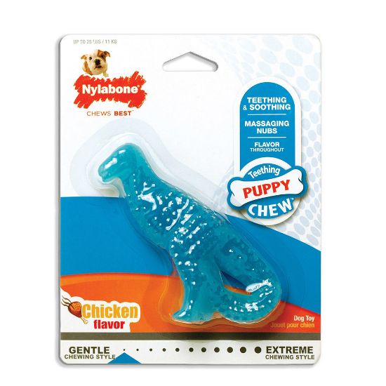 Picture of Nylabone Puppy Chew Dental Dino Chew Dog Toy Regular