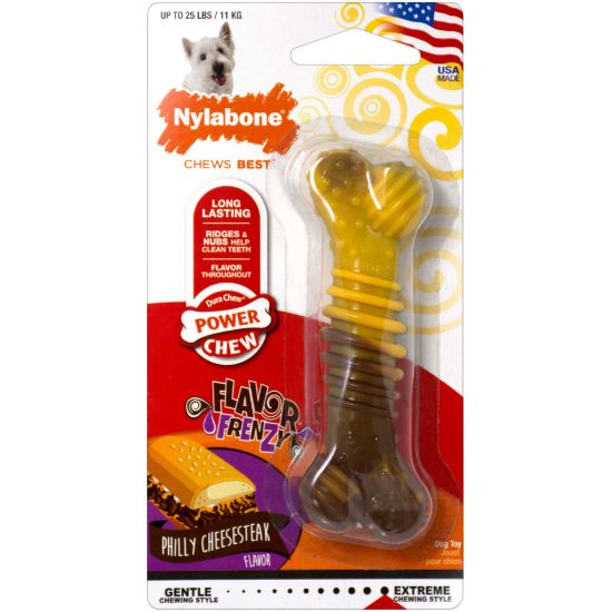 Picture of Nylabone Flavor Frenzy Power Chew Dog Toy Cheesesteak Regular