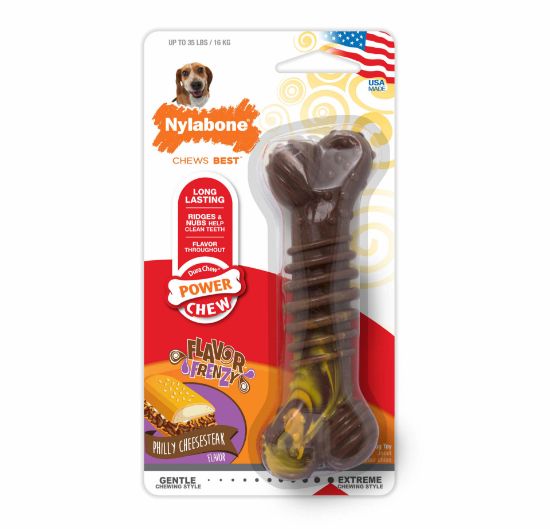 Picture of Nylabone Flavor Frenzy Power Chew Dog Toy Cheesesteak Wolf