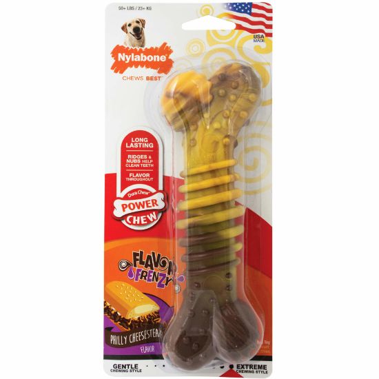 Picture of Nylabone Flavor Frenzy Power Chew Dog Toy Cheesesteak Souper