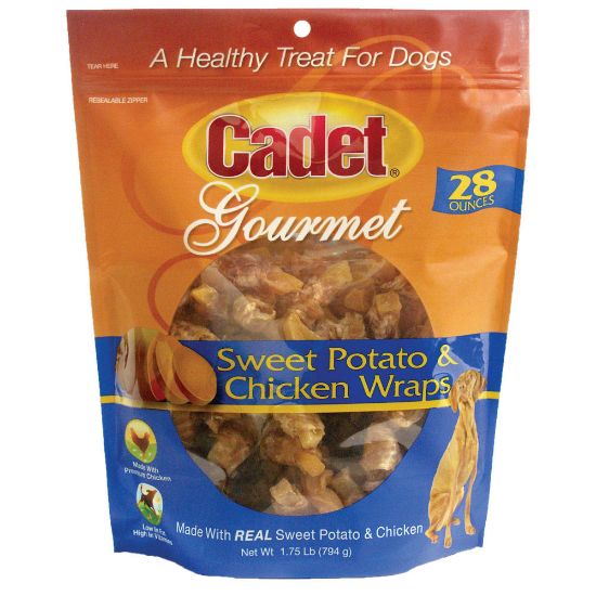 Picture of Cadet Premium Gourmet Chicken and Sweet Potato Wraps Treats 28 ounces