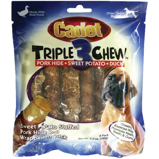 Picture of Cadet Triple Chew Treat Duck and Sweet Potato 6 pack