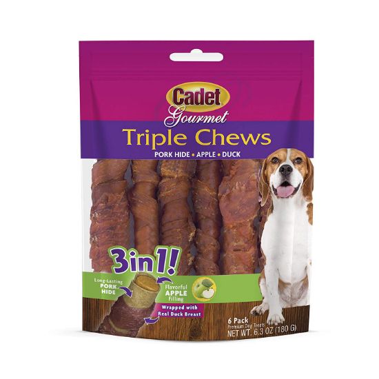 Picture of Cadet Triple Chew Treat Duck and Apple 6 pack