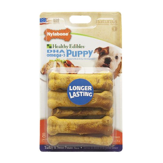 Picture of Nylabone Healthy Edibles Longer Lasting Puppy Sweet Potato and Turkey Petite 8 count