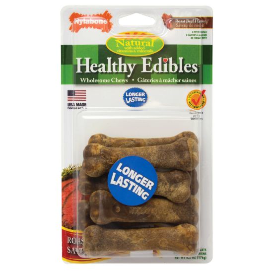 Picture of Nylabone Healthy Edibles Longer Lasting Beef Treats Petite 8 count