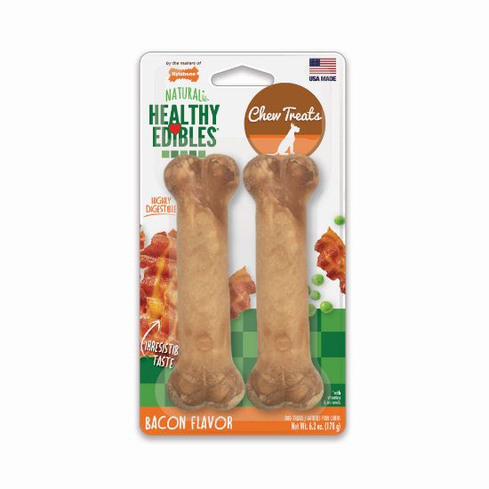 Picture of Nylabone Healthy Edibles Longer Lasting Bacon Treats Wolf 2 count