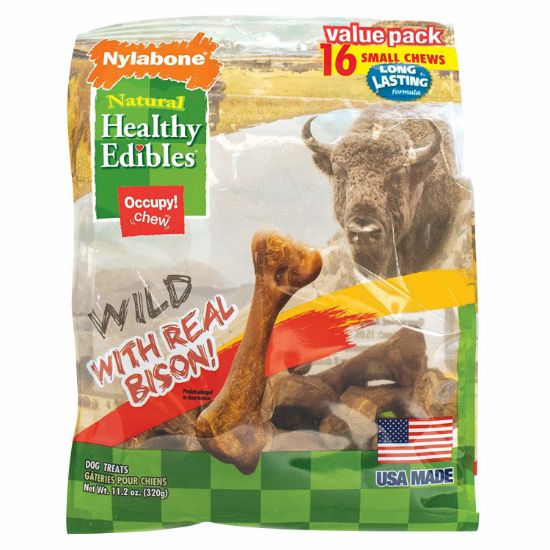 Picture of Nylabone Healthy Edibles Wild Chew Treats Bison Small 16 count