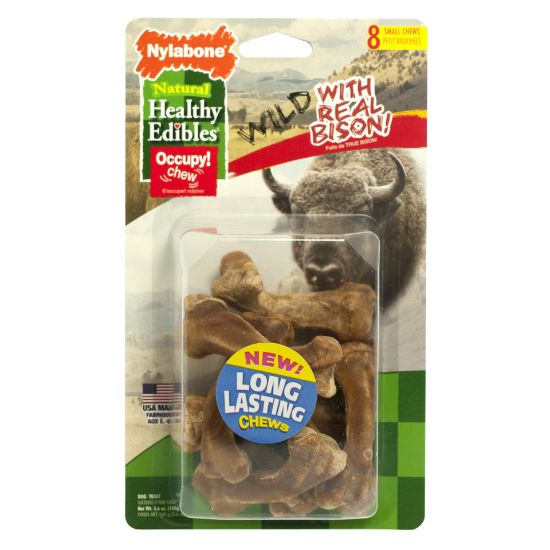 Picture of Nylabone Healthy Edibles Wild Chew Treats Bison Small 8 count
