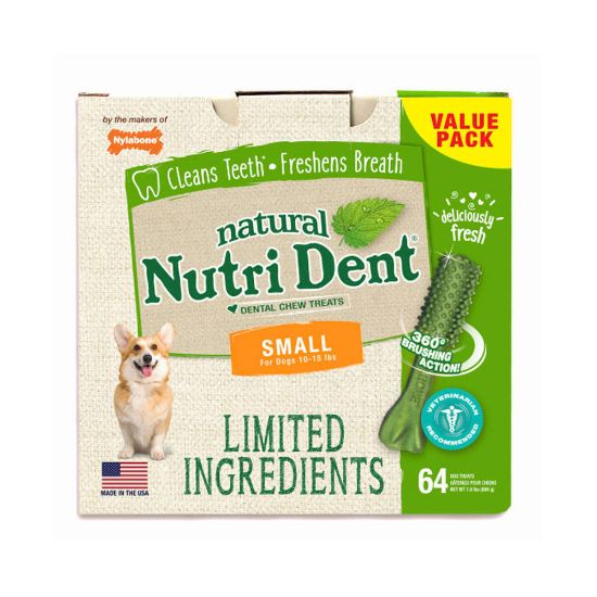 Picture of Nylabone Nutri Dent Limited Ingredient Dental Chews Fresh Breath Small 64 count