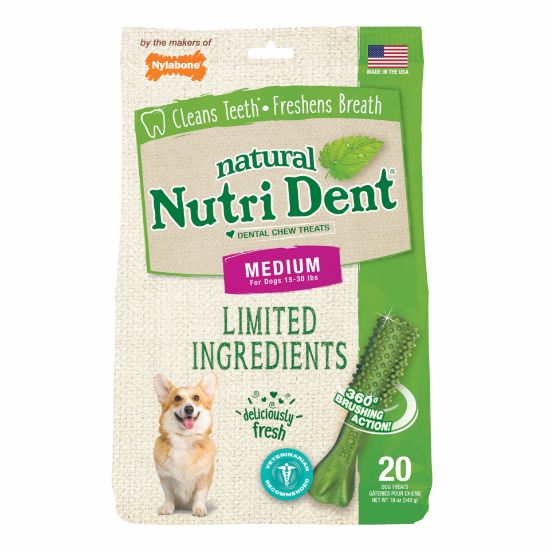 Picture of Nylabone Nutri Dent Limited Ingredient Dental Chews Fresh Breath Medium 20 count