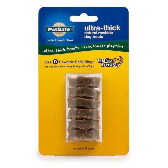 Picture of Premier Busy Buddy Ultra-Thick Natural Rawhide Rings Refill Small Brown
