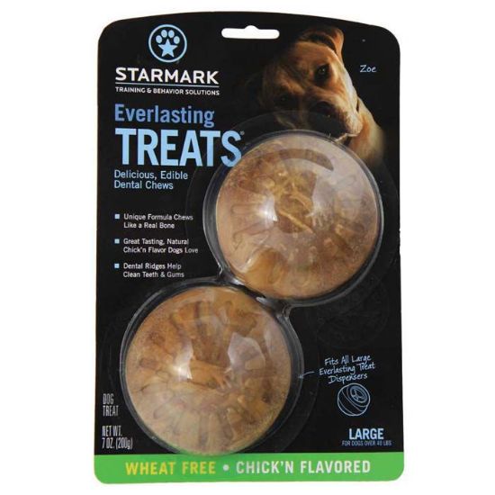 Picture of Starmark Everlasting Treat Veggie Chicken 2 pack Small Brown 1.5" x 1.5" x 0.5"
