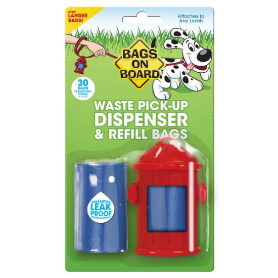 Picture of Bags on Board Fire Hydrant Dispenser and Pick-up Bags 30 bags Red