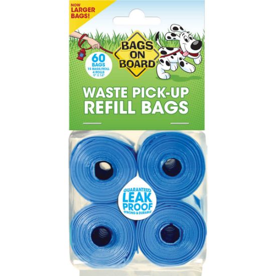 Picture of Bags on Board Waste Pick-Up Refill Bags 60 count Blue