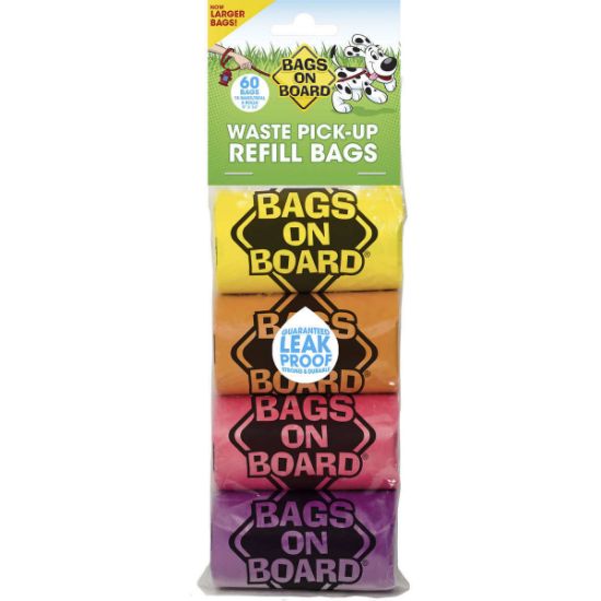 Picture of Bags on Board Waste Pick-Up Refill Bags 60 count Multi-Color