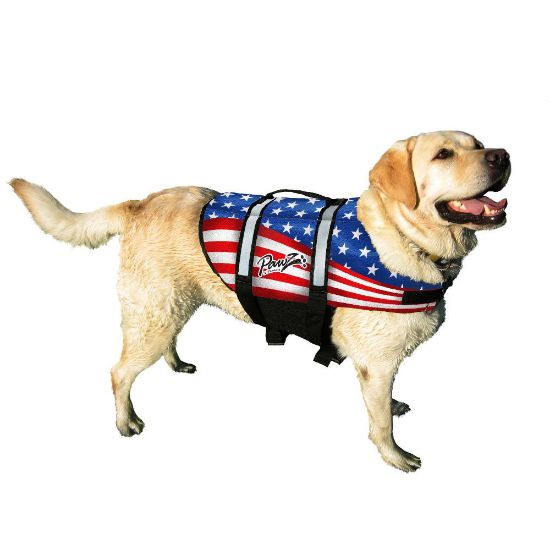 Picture of Pawz Pet Products Nylon Dog Life Jacket Medium Flag