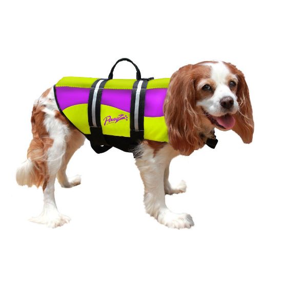 Picture of Pawz Pet Products Neoprene Dog Life Jacket Medium Yellow / Purple