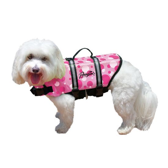 Picture of Pawz Pet Products Nylon Dog Life Jacket Medium Pink Bubbles