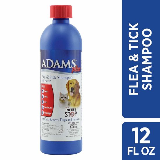 Picture of Adams Plus Flea and Tick Shampoo with Precor for Cats and Dogs 12 ounces