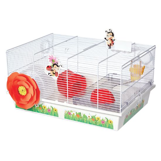 Picture of Midwest Critterville Ladybug Hamster Home White, Red 19.5" x 13.8" x 9.8"