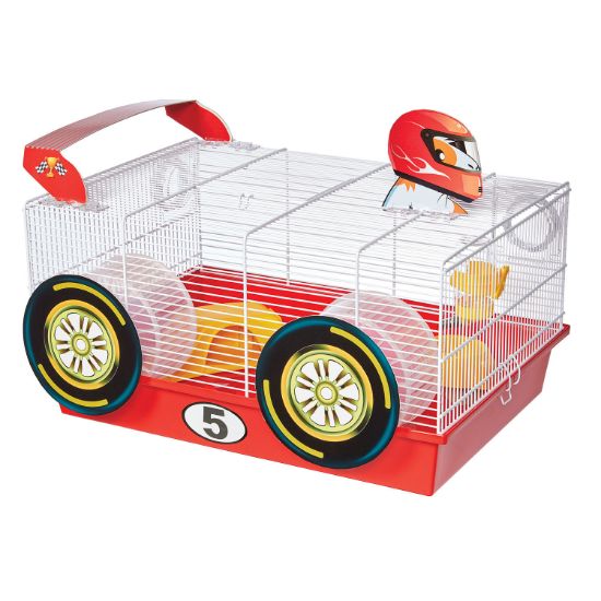 Picture of Midwest Critterville Race Car Hamster Home White, Red 19.5" x 13.8" x 9.8"