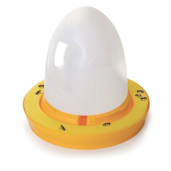 Picture of K&H Pet Products HoneyBee Waterer White / Yellow 16" x 16" x 15"