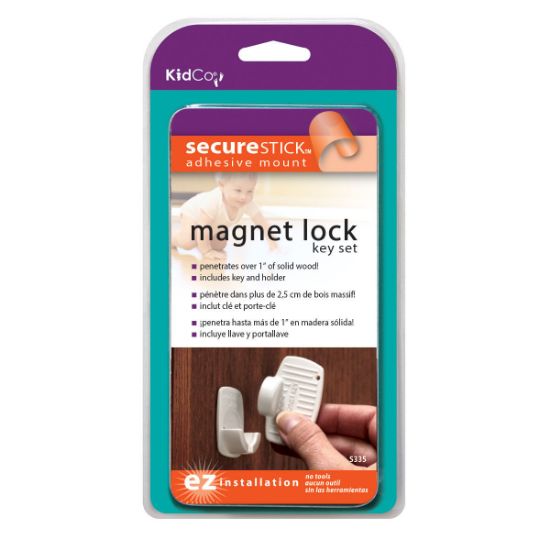 Picture of Kidco Magnet Lock and Key Adhesive Mount White