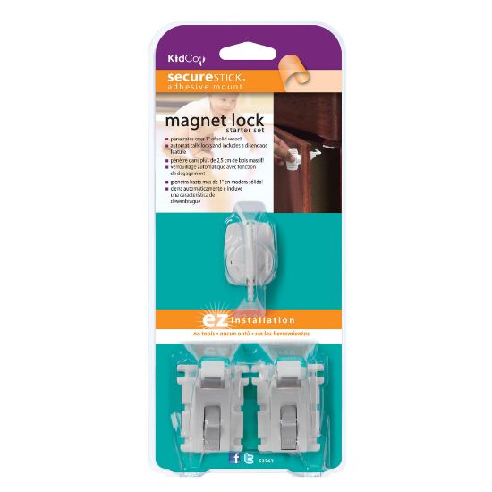 Picture of Kidco Magnet Lock and Key Adhesive Mount 2 Locks and Key White