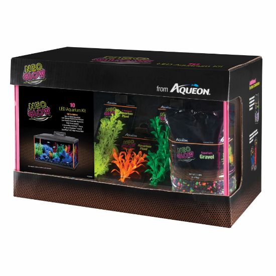 Picture of Aqueon NeoGlow LED Aquarium Kit 10 Gallon Orange 20.5" x 10.5" x 12.5"