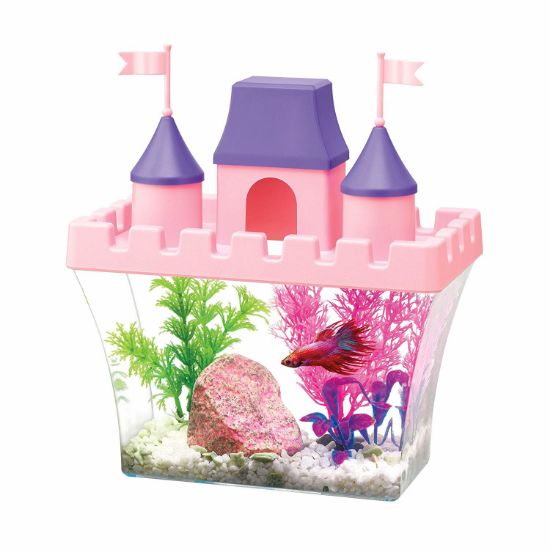 Picture of Aqueon Princess Castle Aquarium Kit 0.5 Gallon Pink 8.2" x 4.8" x 8.5"