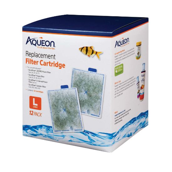 Picture of Aqueon Replacement Filter Cartridges 12 pack Large 5.24" x 1.75" x 5.7"