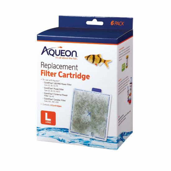 Picture of Aqueon Replacement Filter Cartridges 6 pack Large 5.24" x 1.75" x 5.7"