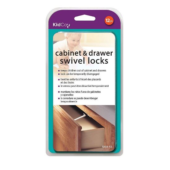 Picture of Kidco Swivel Cabinet and Drawer Locks 12 pack White